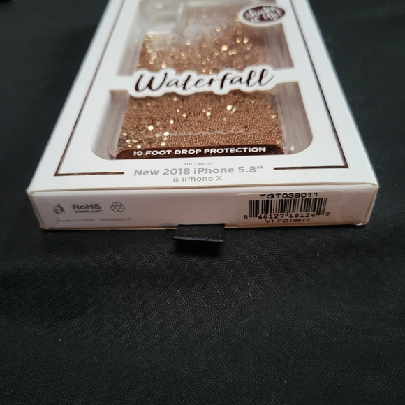 Case-Mate Waterfall Liquid Gold Glitter iPhone 5.8" & iPhone X Cellphone Case - Picture 3 of 3